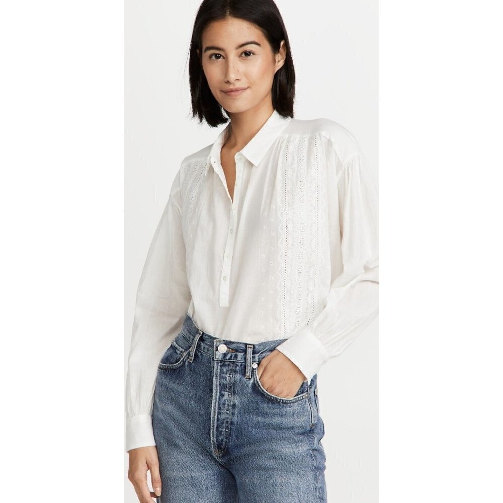 NILI Lotan BNWOT Womens Embroidered "Selene" Blouse Sz XSmall White